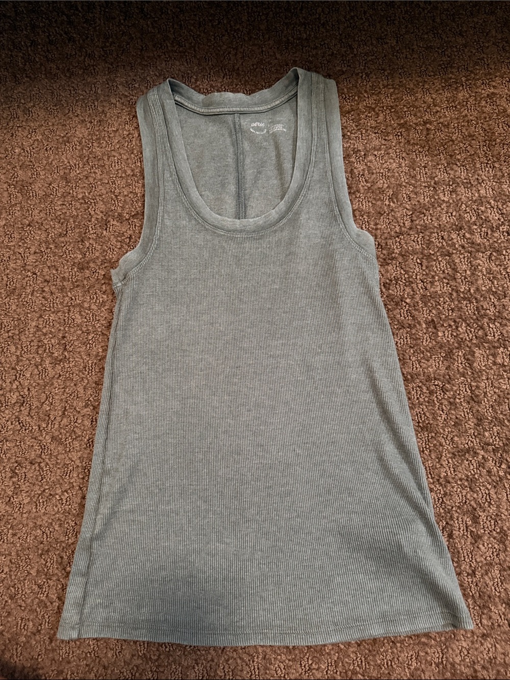 aerie Green Ribbed Tank Top